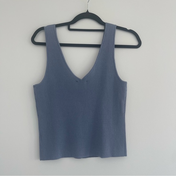 Reformation Ran Cotton Sweater Tank Viola - Picture 5 of 6